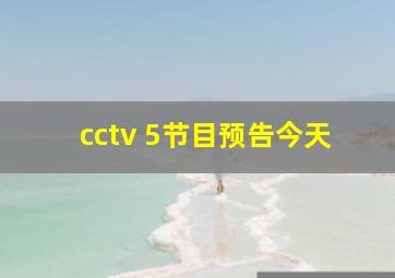 cctv 5节目预告今天